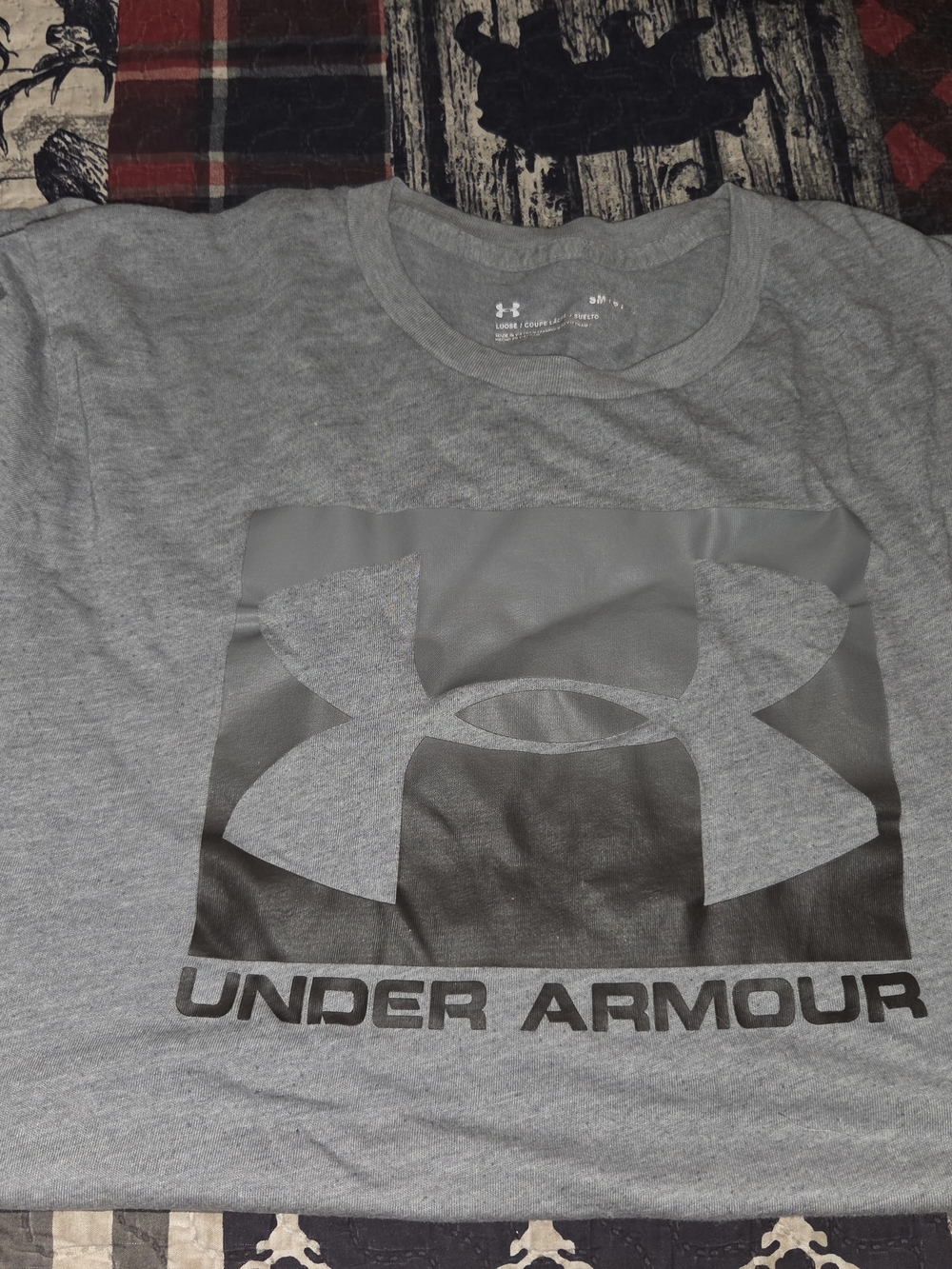 Under Armour Men's Heather Gray Short-Sleeve Logo Tee